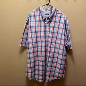 Izod men's short sleeved plaid shirt 2XLT